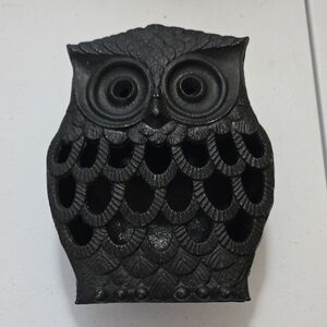 Cast Iron Black Owl Decorative Figurine